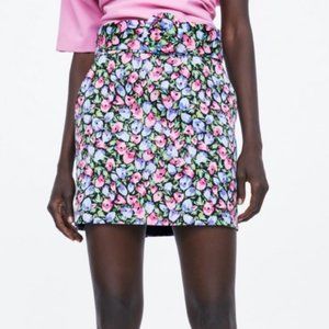 Zara Floral Belted Skirt